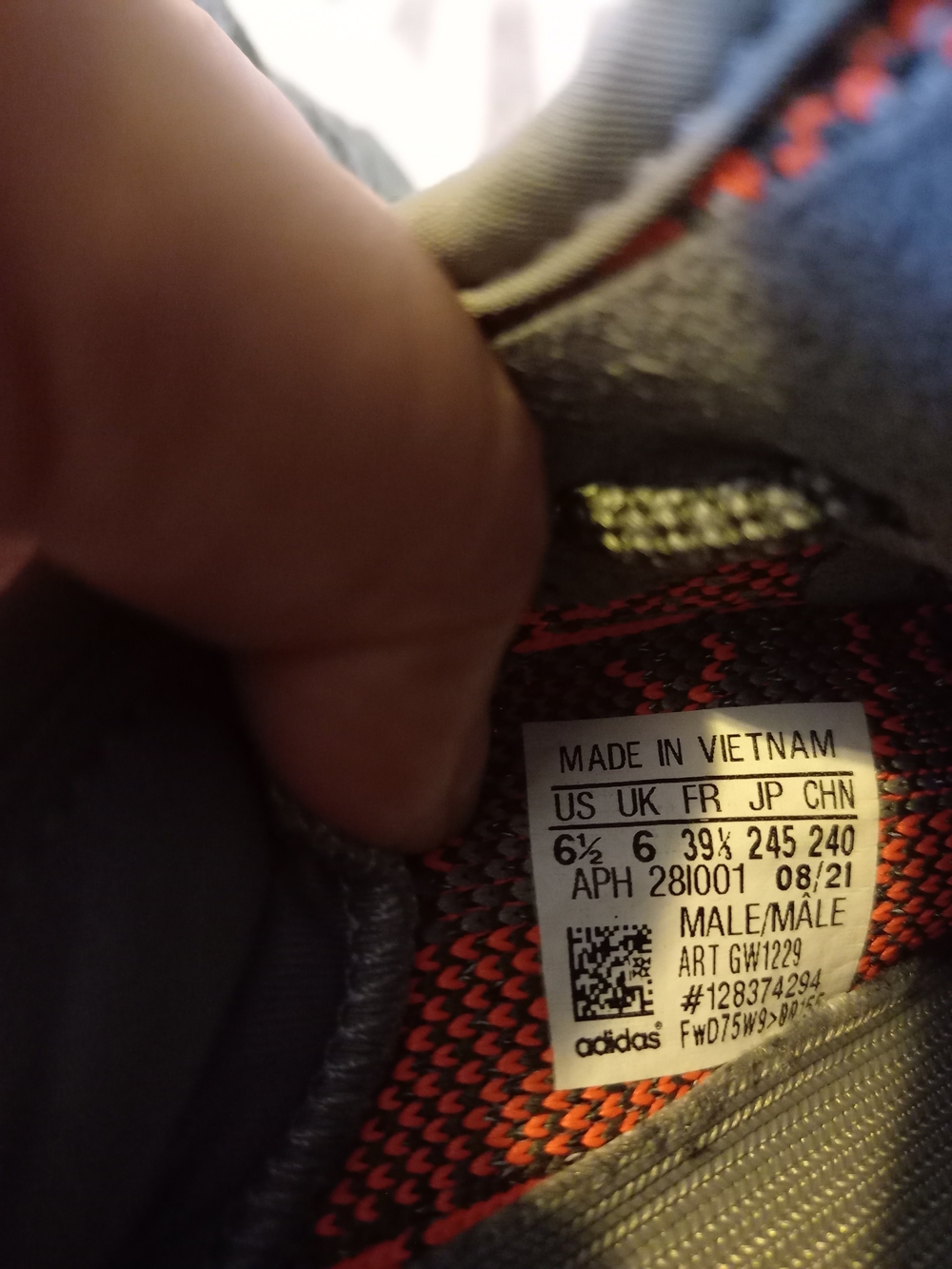 Adidas Yeezy Boost 350 V2 Men’s Grey with Orange Stripe - Picture 3 of 7